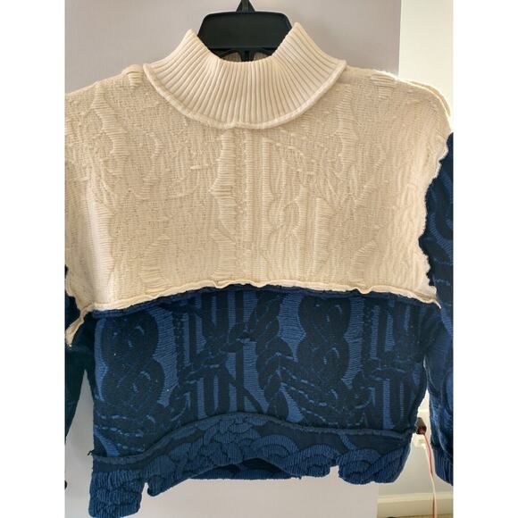 Levi’s Made & Crafted Women's Cable Knit Sweater Navy Cream Size 1 Small - Picture 16 of 16